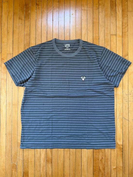 Uniqlo x KAWS Other - KAWS x Uniqlo BFF Striped Tee Dark Grey Unisex Sz. XL
